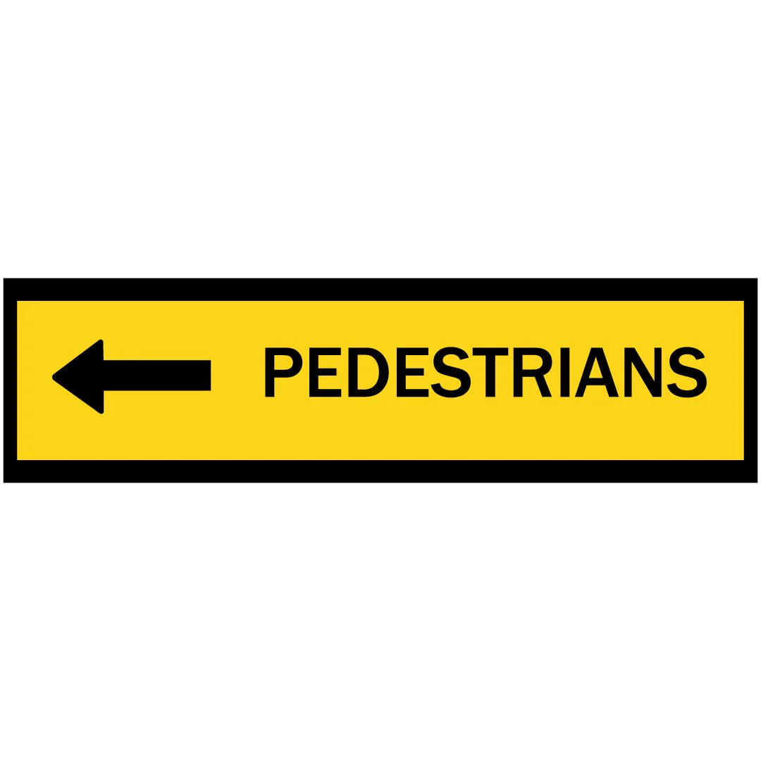 Corflute Pedestrian with Arrow Sign (LEFT ARROW)